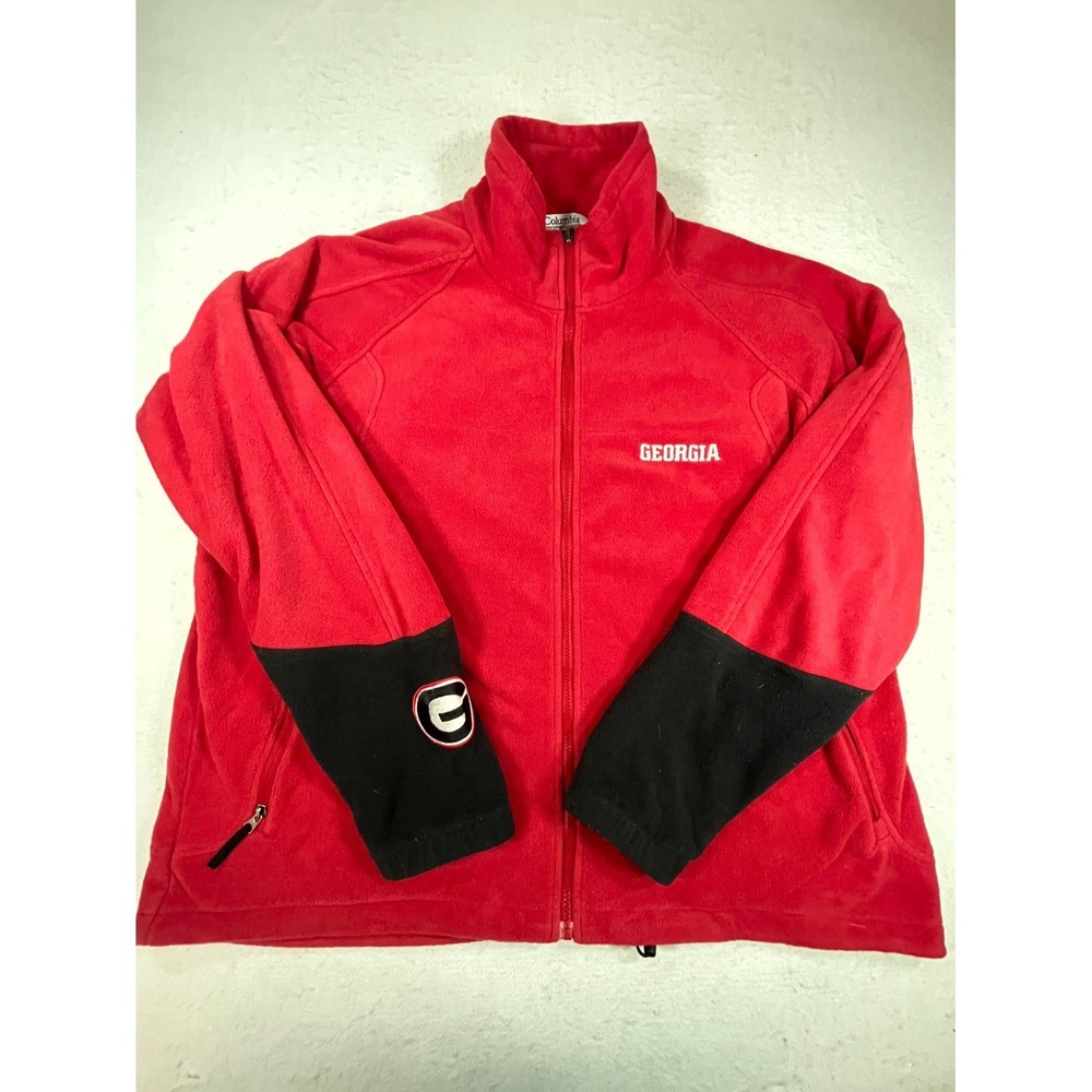 Georgia Bulldogs Flanker III Fleece Jacket Mens 2XL Red‎ Columbia Football NCCA